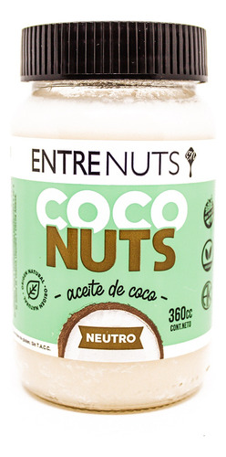 Aceite De Coco Neutro Entrenuts Sin Tacc Vegano Kosher 360cc