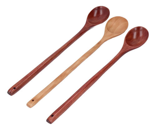 3 Cucharas De Madera Con Mango Largo De 13 Pulgadas