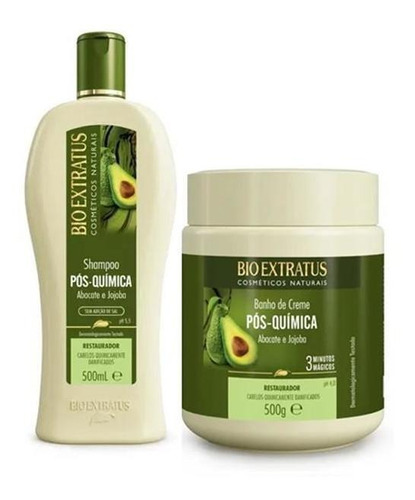 Kit Pós Química Abacate E Jojoba Shampoo 500ml Máscara 500g