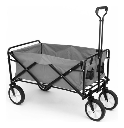 Carrito Vagon Plegable Transportador Multiusos Con Manija Color Plata