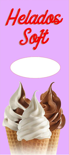 Pendón Publicitario Helados Soft 45x100 Cms 