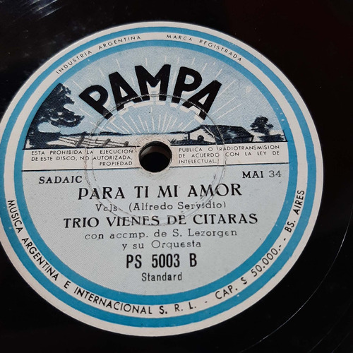 Pasta Trio Vienes De Citaras Acomp S Lezorgen Orq Pampa C419