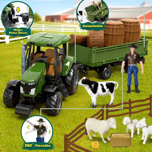 Tractor De Control Remoto Juguete Granja Para Niños 3 Años Color Personaje
