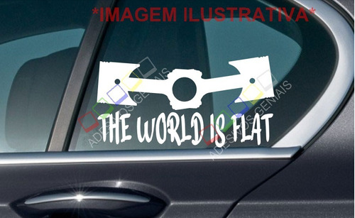 4 Adesivos The World Is Flat Motor Boxer Subaru Volks Fusca