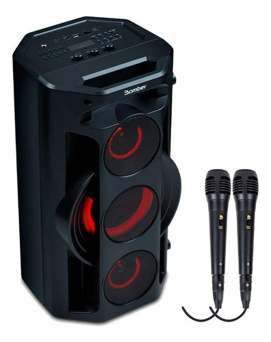 Caixa Amplificada Portátil Bomber Play 770 Com 02 Microfones