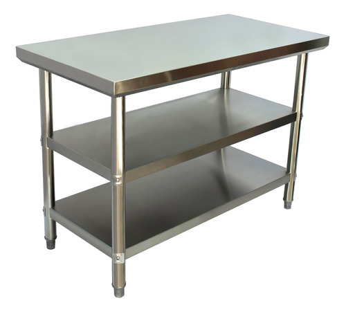 Mesa Isla Doble 100% Acero Inox 95x45x90 