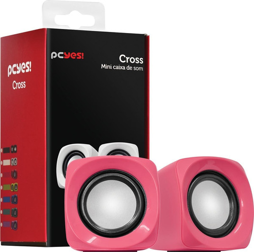 Mini Caixa De Som Cross 6w Rms 2.0 Pcyes Rosa