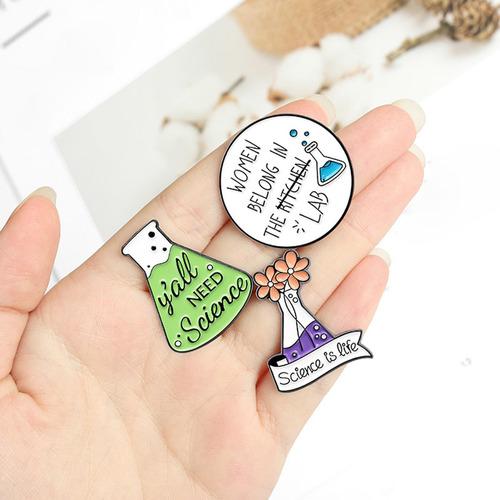 4 Broches De Esmalte Únicos, Alfileres De Ciencia Para