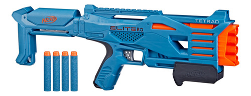 Pistola Lanza Dardos Nerf Elite Tetrad 2.0 Hasbro