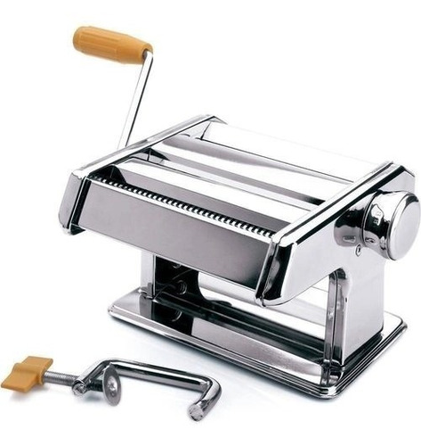 Imagem 4 de 10 de Máquina Massa Macarrão Caseiro Manual Abre E Corta Inox