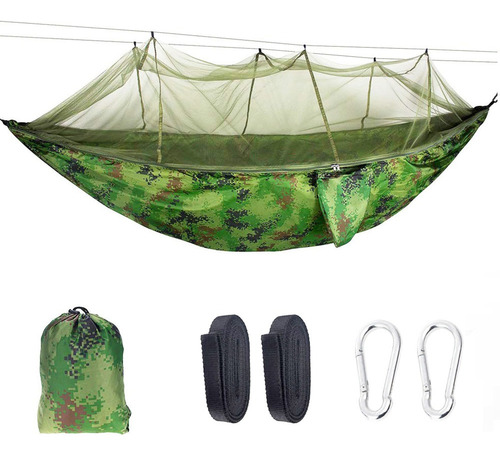 Rede Dormir Descanso Mosquiteiro Camuflagem Camping Nylon