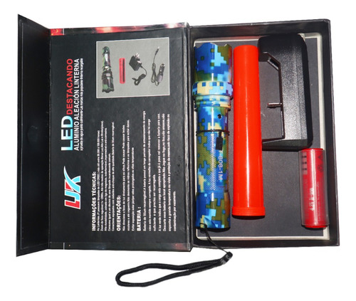 2 Lamparas Linterna De Mano Tactica Recargable Luz Led Blanc