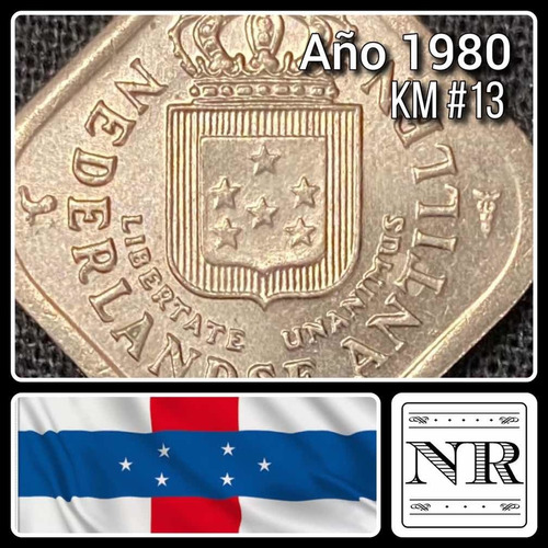 Antillas Holandesas - 5 Cents - Año 1980 - Km #13 - Cuadrada