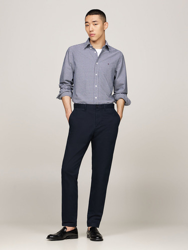 Camisa Heritag Gingham Regular Fit Azul Tommy Hilfiger