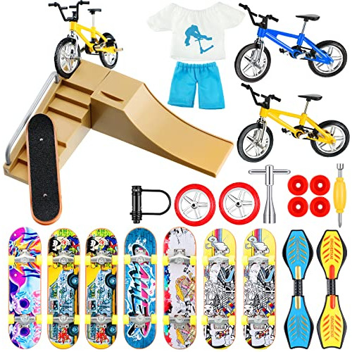 25 Pcs Mini Finger Juguetes Finger Skateboard Park Toys Incl