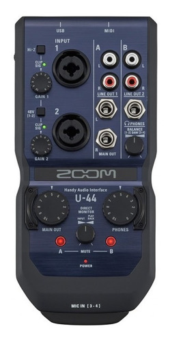 Imagen 2 de 10 de Zoom U-44 Handy Interfaz De Audio De 4 Entradas / 4 Salidas