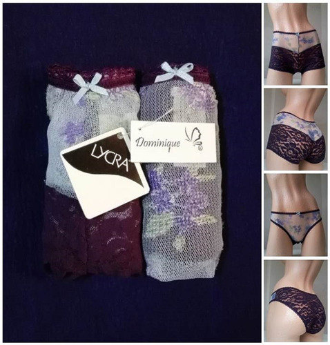 Set De 2 Panti Dama Malla Encaje Tallas S M L