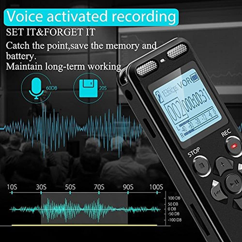 Grabadora Digital Activada Por Voz De 16gb Para Conferencias