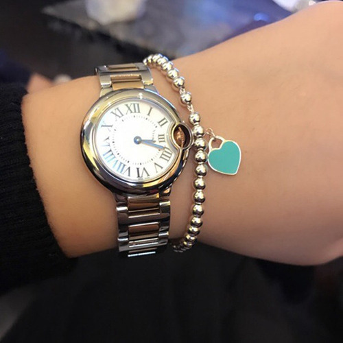 Aa Pulsera Delicada Con Cuentas En Forma De Corazón (bl)