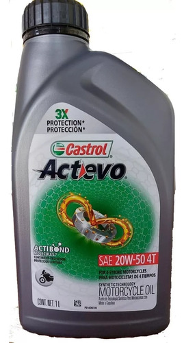 Aceite Para Moto Castrol Actevo 20w50 4t 1l  Actibond