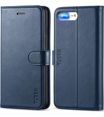 Tucch Funda Tipo Cartera Para iPhone 8 Plus, Piel Sintética,