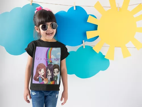 Camiseta blusa preta infantil roblox menina - Camiseta Infantil