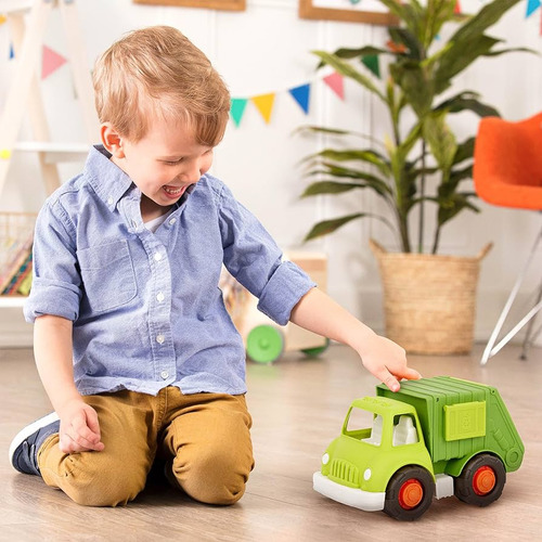 Camion De Reciclaje - 30 Cm De Largo - Wonder Wheels - Color Verde