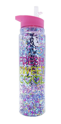 Botella Glitter Brillos Con Sorbete Rebatibl 500ml Cod Ck123