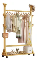 Comprar Percheros Rack Para Ropa Madera De Piso Con Ganchos 
