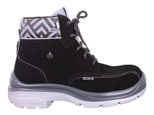 Botin Boris 3212nsr Negro Nobuk Sintetico Impermeable