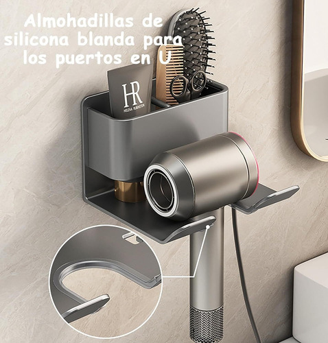 Suporte Organizador Autoadesivo Secador Cabelo Ferramentas