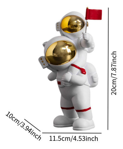 Ornamento De Com Bandeira, Figura 11,5x10x20cm Ouro E Branco