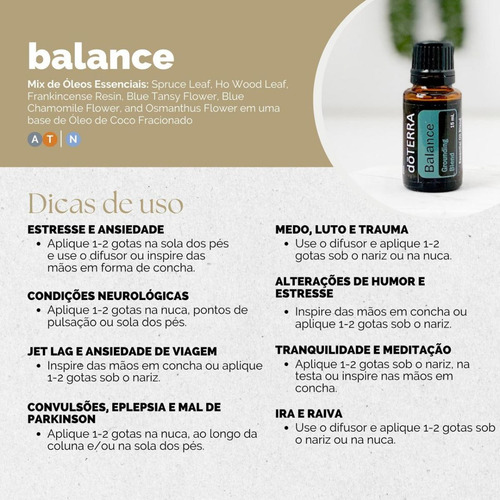 Óleo Essencial Balance 5ml 100% Puro Pronta