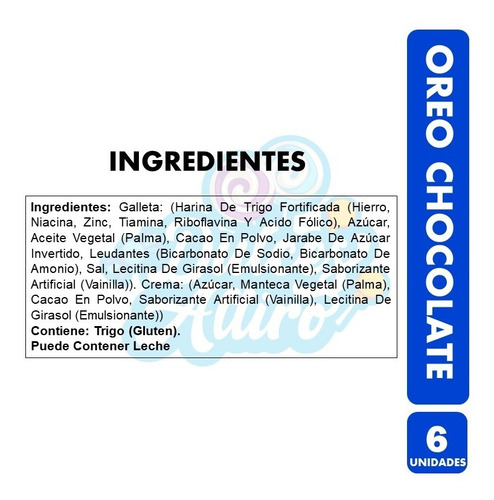 Oreo Chocolate - Galletas Especial Colación (pack Con 6 Uni)