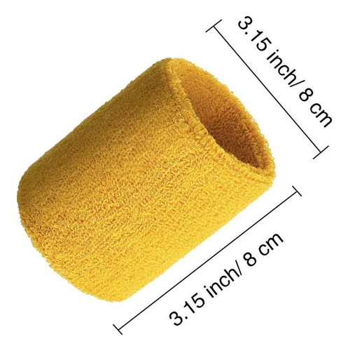 Cx 10 Par Muñequeras Sudor Microfibra Algodon Gym Pulsera