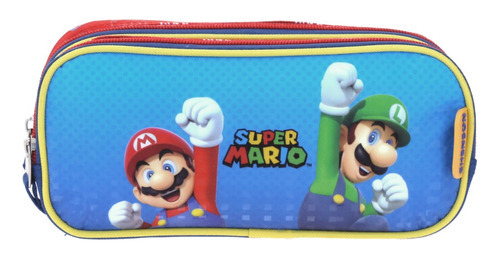 Lapicera Estuche Chenson Mario Bros Luigi Mb6570-9 Jumpers Nombre Del Diseño Mb65705-9 Color Azul