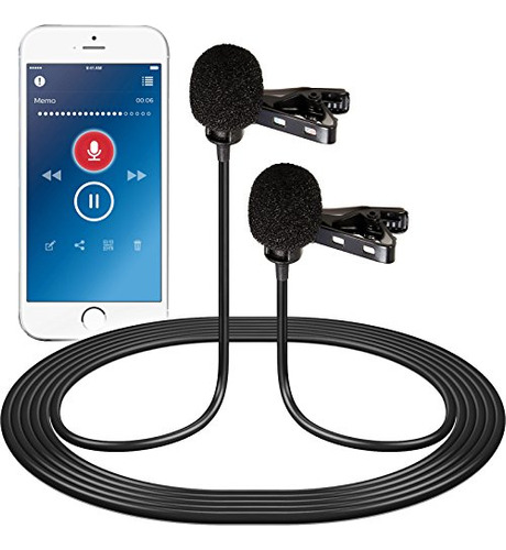 Micrófono Lavalier De Doble Cabezal Vidpro Xm-dls Para Entre