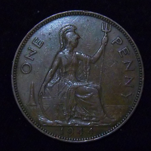 Gran Bretaña 1 Penny 1944 Mb Km 845 Segunda Guerra