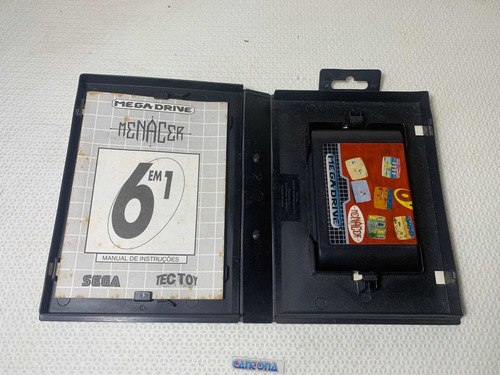 Menacer 6 Em 1 Original Mega Drive Serial Betendo (Usado)