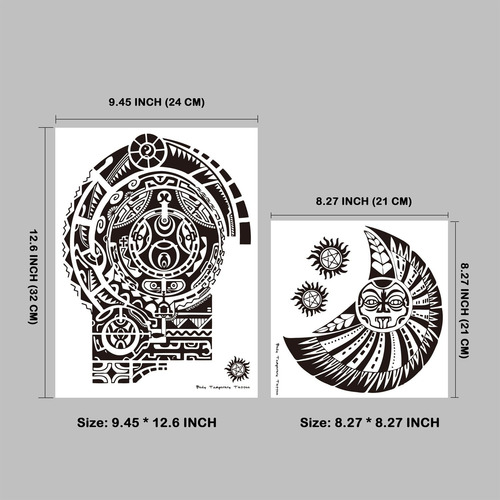 Tatuajes Maui, 2 Hojas De Tatuaje Temporal Extra Grande Simi