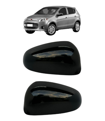 Par Capa Retrovisor Fiat Palio Attractive 2015 Preta Lisa