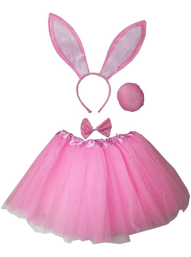 Disfraz De Niños Tutu Conjunto Conejito Rosa