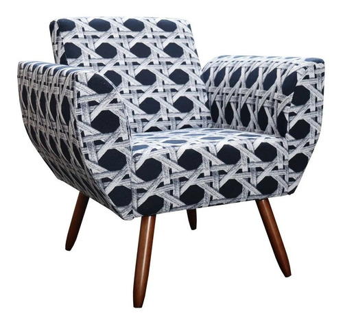 Poltrona Jolly Decorativa Estampado Azul - Navega Móveis