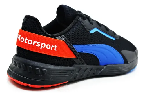 TENIS PUMA HOMBRE BMW MMS TIBURION NEGRO AZUL ROJO