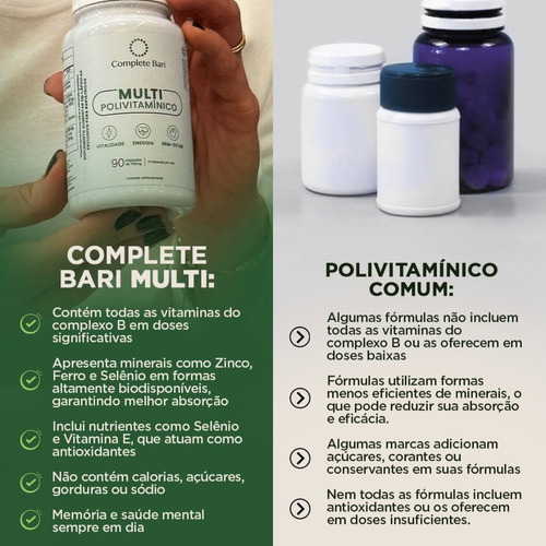 Kit 2 Complete Bari Multi Polivitamínico 90 Cápsulas Oring