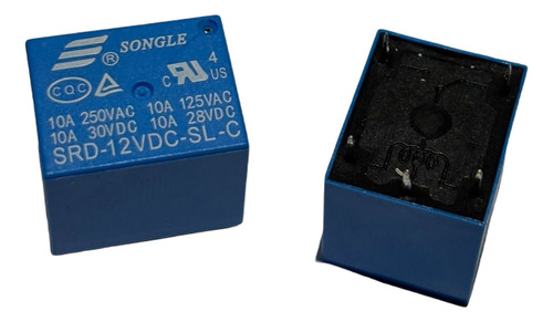 Kit 2 Rele 12v 10a 5 Pinos 1 Contato Na/nf P/ Sirene Alarme