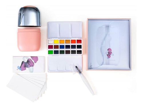 Miya Acuarela Sólida - Travel Kit - 18 Colores - Rosa