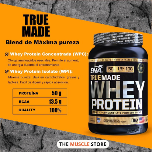 Imagen 3 de 9 de True Made Whey Protein Ena Suplementos Proteína Isolate