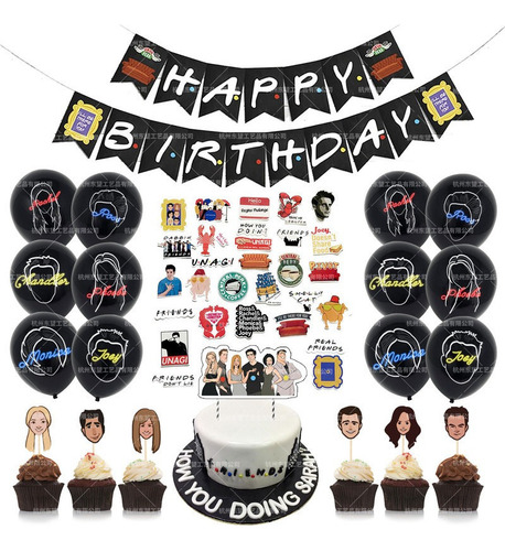 S 68pcs Amigos Balões Set Decoração De Festa De Aniversário