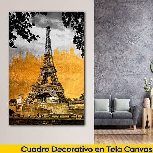 Cuadro Paris Torre Eiffel Elegante Artistico 60x90 P4